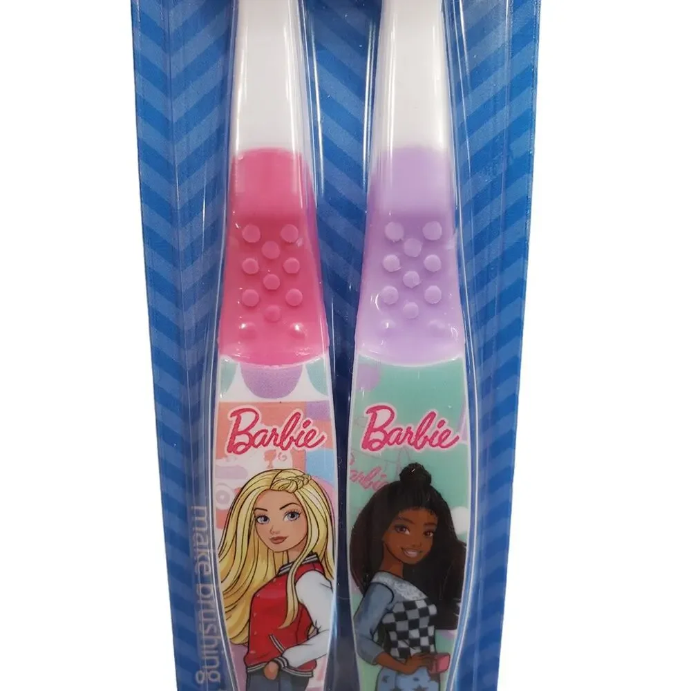 Barbie Pink Toothbrushes BrushBuddies 2 Pack Barbie Soft Toothbrush